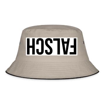 FALSCH White and Black by Falsches Design - Bucket Hat - Khaki/Schwarz - Vorne