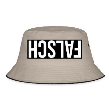 FALSCH Black and White by Falsches Design - Bucket Hat - Khaki/Schwarz - Vorne