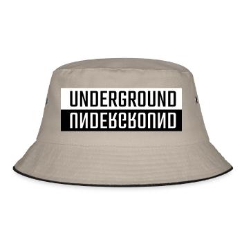 Background double font - Bucket Hat - khaki/black - Front