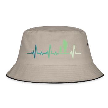 Vater und Sohn Herzschlag Geschenk Vater Sohn - Bucket Hat - Khaki/Schwarz - Vorne