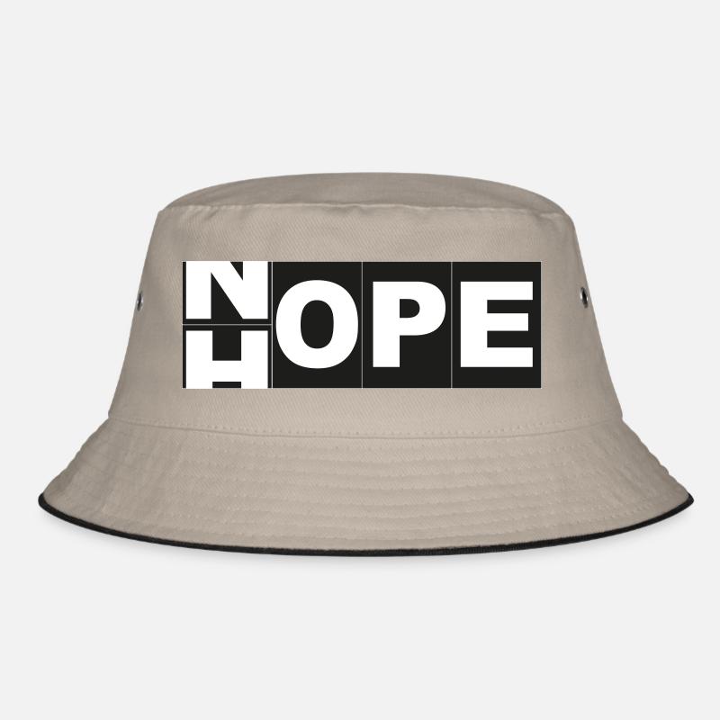 Hope Nope - Bucket Hat - khaki/black
