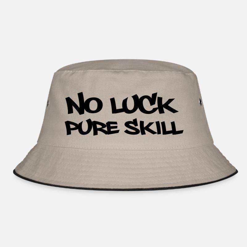 no_luck_pure_skill - Bucket Hat - Khaki/Schwarz