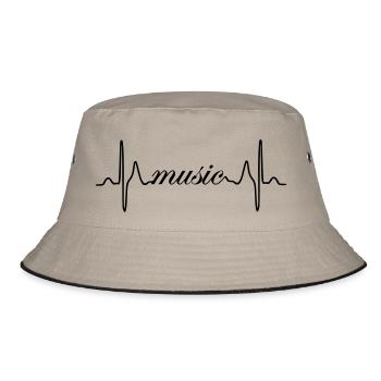 Music Heartbeat ECG - Bucket Hat - khaki/black - Front