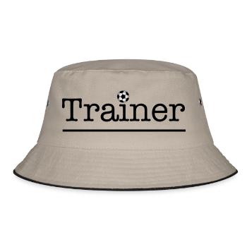 Fußball Trainer - Bucket Hat - Khaki/Schwarz - Vorne
