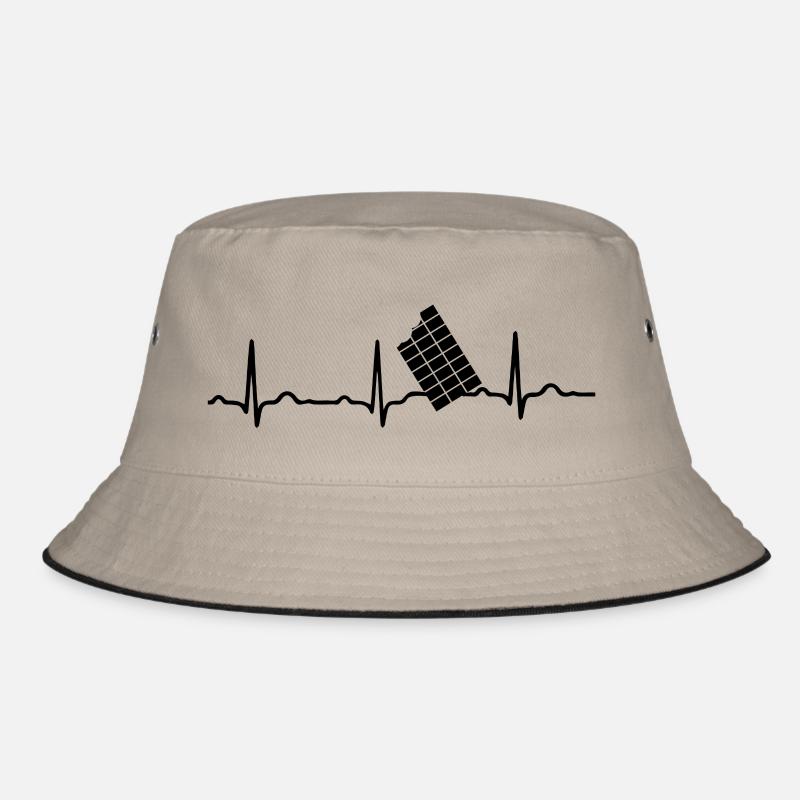 EKG HERZSCHLAG SCHOKOLADE chocolate Black Bucket Hat