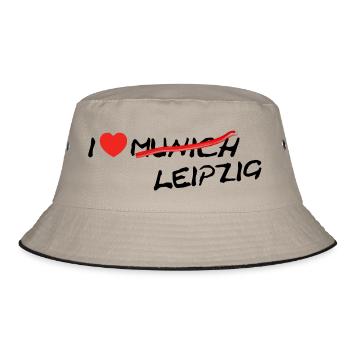 Leipzig ist das neue Munich / Bayern / Geschenk - Bucket Hat - Khaki/Schwarz - Vorne