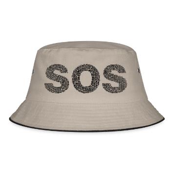SOS! écrit avec le mot « Aide » - Bob - kaki/noir - Devant