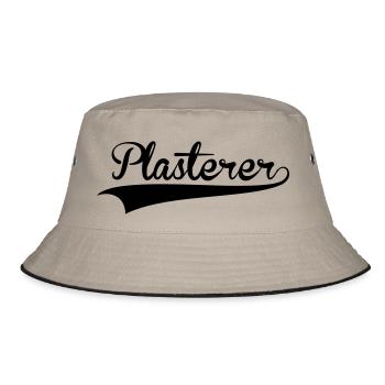 plasterer retro college baseball style l - Bucket Hat - khaki/black - Front