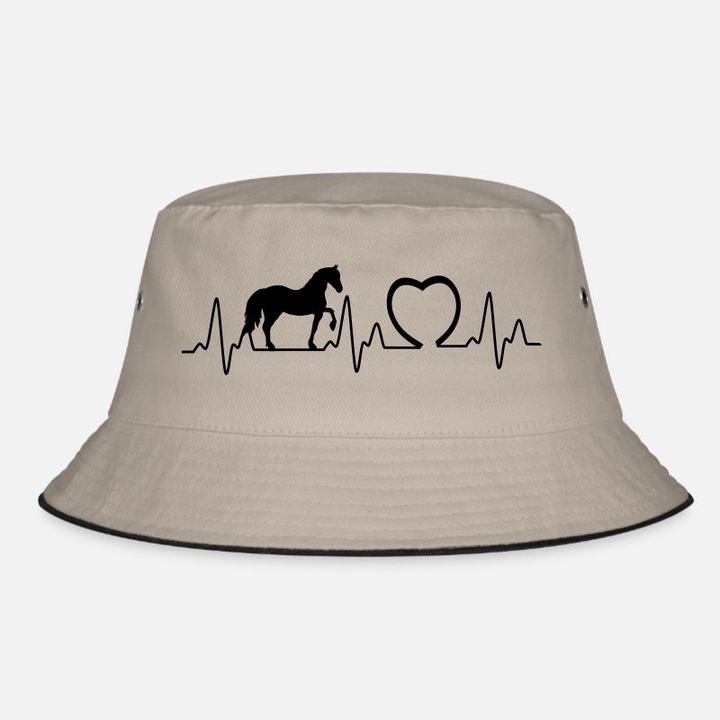 Heartbeat mit Herz Pferd1 Bucket Hat