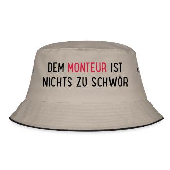 monteur - Bucket Hat - Khaki/Schwarz - Vorne