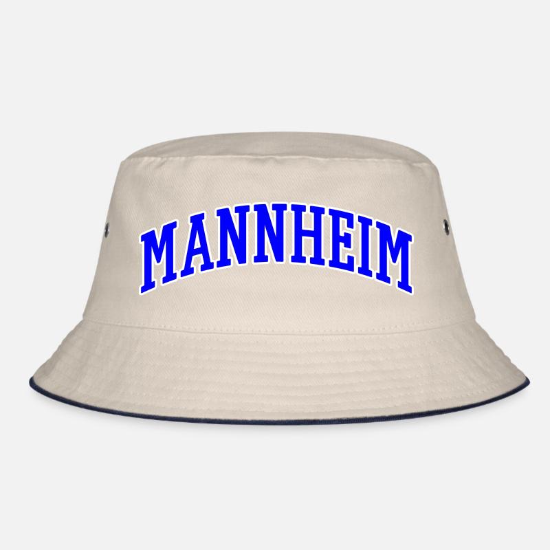 Mannheim Lettering Blue White Bucket Hat