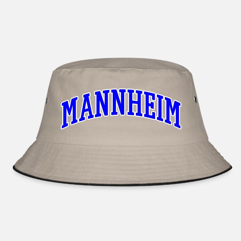 Mannheim Lettering Blue White Bucket Hat