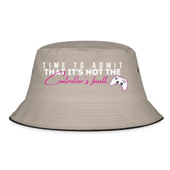 Controller's Fault Gamer Meme Tee - Bucket Hat - Khaki/Schwarz - Vorne