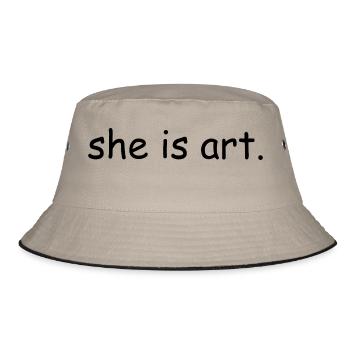 She is art - Bucket Hat - khaki/black - Front