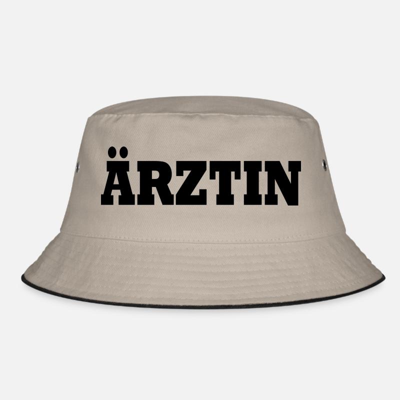 Ärztin - Bucket Hat - Khaki/Schwarz