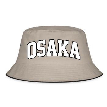 Osaka logo: Collegiate design with Japanese style - Bucket Hat - khaki/black - Front