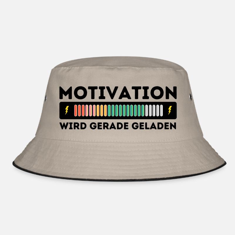 Motivation wird geladen - Bucket Hat - Khaki/Schwarz