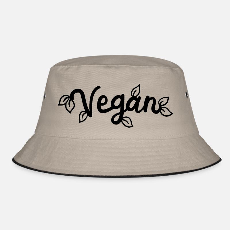 VEGAN - Bucket Hat - khaki/black