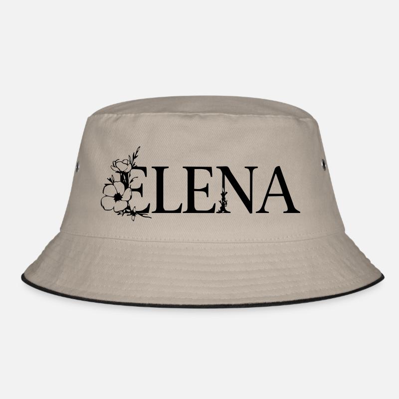Elena | Nom avec fleur (vectorgraphique) - Bob - kaki/noir