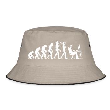 Evolution Gamer – Vom Urmenschen zum Zocker - Bucket Hat - Khaki/Schwarz - Vorne