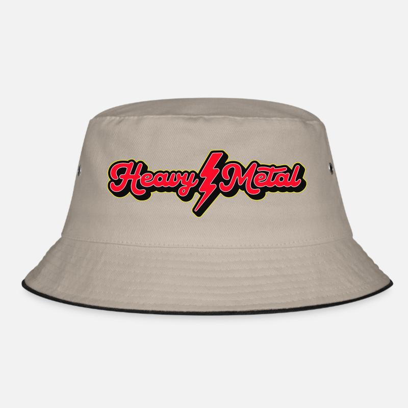 Heavy Metal Lightning Bolt Script-Logo Bucket Hat