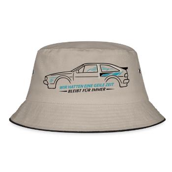 Youngtimer Coupe 90er Retro Tuning Style Classic  - Bucket Hat - Khaki/Schwarz - Vorne