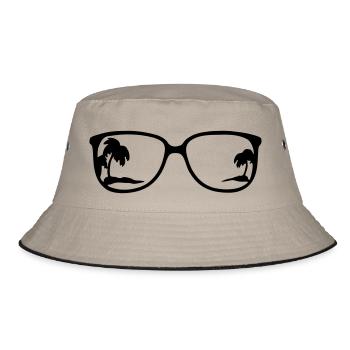Brille - Bucket Hat - Khaki/Schwarz - Vorne