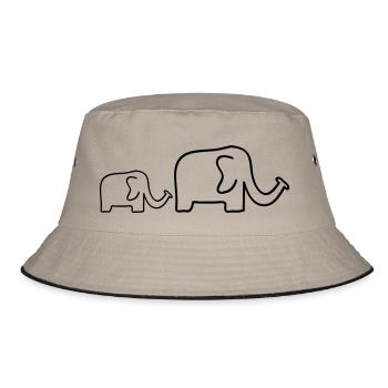 familie - Bucket Hat - Khaki/Schwarz - Vorne