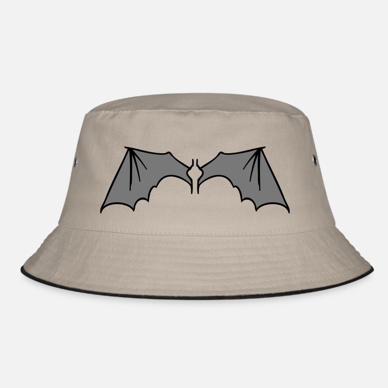 batwings_grey - Bucket Hat - Khaki/Schwarz