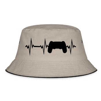 Mein Herz Schlag des Spielen - Bucket Hat - Khaki/Schwarz - Vorne