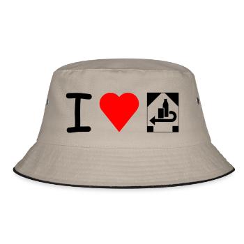 I love bottle deposit - Bucket Hat - khaki/black - Front
