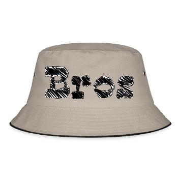 Bros T-Shirt - Bucket Hat - Khaki/Schwarz - Vorne