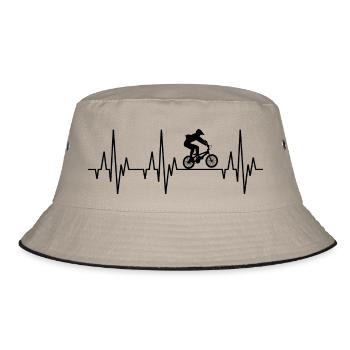 Heartbeat heartbeat BMX bike cycling halfpipe - Bucket Hat - khaki/black - Front