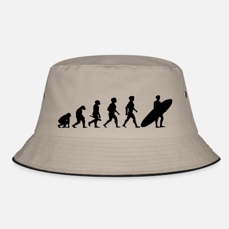 Evolution Surfing Surfer Surfboard Wellenreiten Bucket Hat