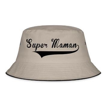 Super Maman - Bucket Hat - khaki/black - Front