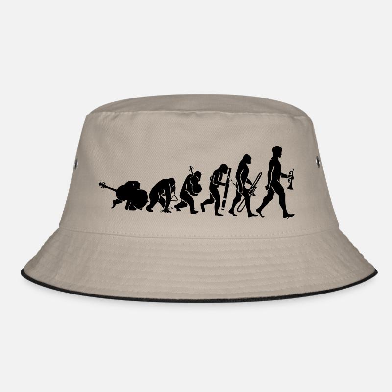 Evolution mit Musik - Bucket Hat - Khaki/Schwarz