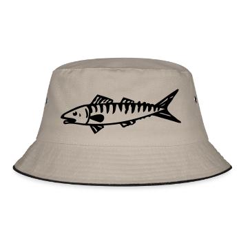 mackerel sea fish for fisherman - Bucket Hat - khaki/black - Front