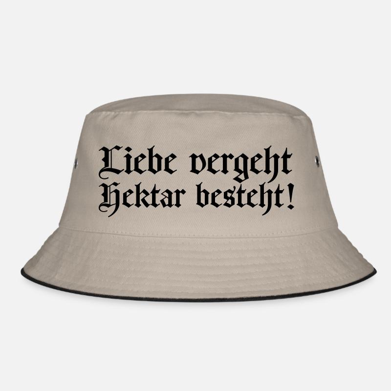 liebe vergeht - hektar besteht - Bucket Hat - Khaki/Schwarz