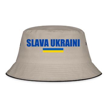 Slava ukraini - Bucket Hat - Khaki/Schwarz - Vorne