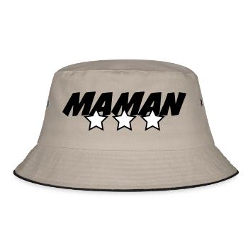 Maman d'Amour - Muttertag - Bucket Hat - Khaki/Schwarz - Vorne
