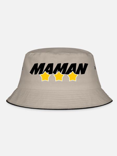 Maman d'Amour - Muttertag - Bucket Hat - Khaki/Schwarz - Vorne