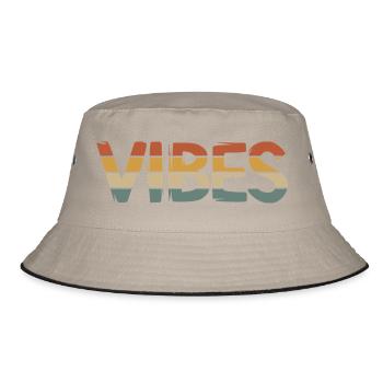 Retro Vibes – Vintage Style Lettering with Mirror - Bucket Hat - khaki/black - Front