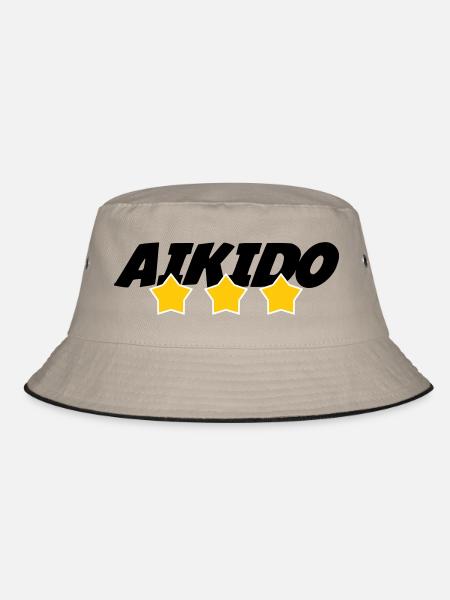 Aikido – Kampfsport – Aikido - Bucket Hat - Khaki/Schwarz - Vorne