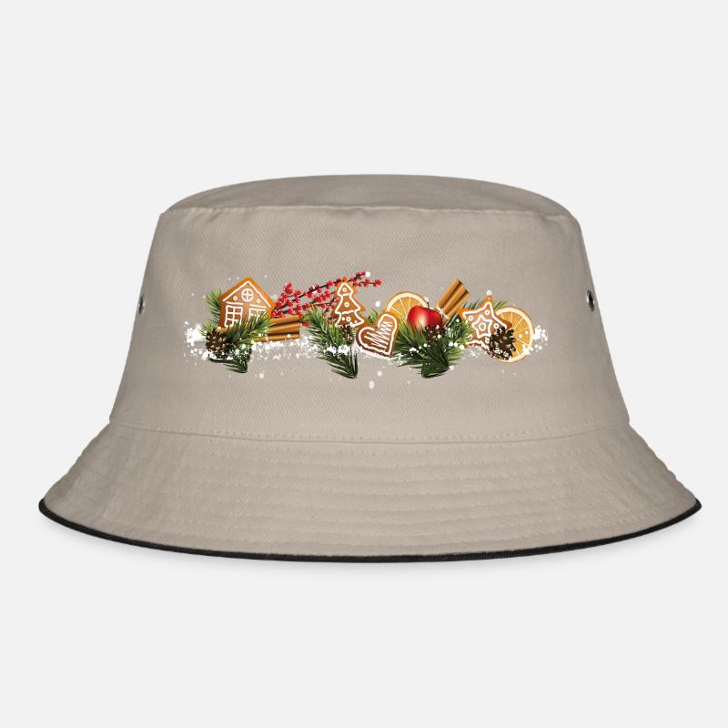 Weihnachtsplätzchen - Bucket Hat - Khaki/Schwarz
