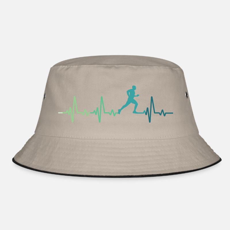 running heartbeat running gift running Bucket Hat