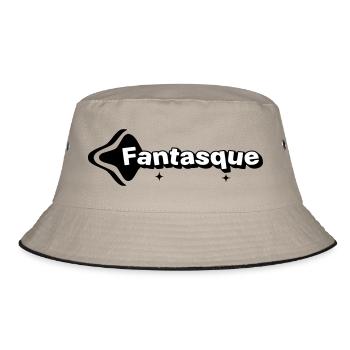Verspieltes Schwarz-Weiß - Bucket Hat - Khaki/Schwarz - Vorne