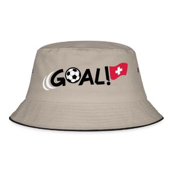 Goal! Swiss Football Flag - Bucket Hat - khaki/black - Front