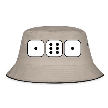 161 "Würfel" - Bucket Hat - Khaki/Schwarz - Vorne