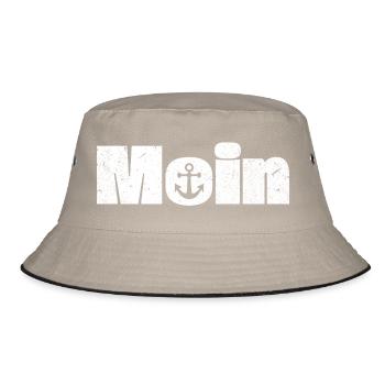 Moin mit Anker Design - Bucket Hat - Khaki/Schwarz - Vorne