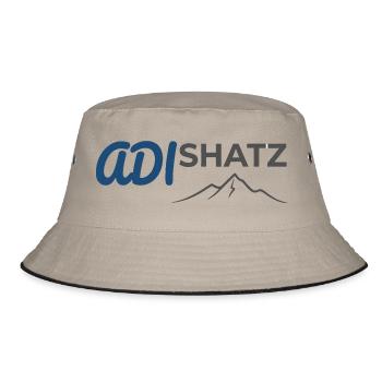 Geometrischer Blitzberg - Bucket Hat - Khaki/Schwarz - Vorne